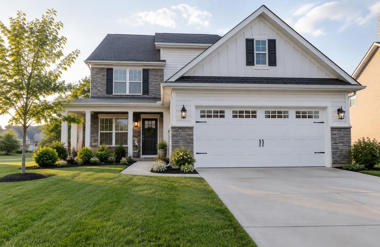 Garage door on a home in Carmel, Indiana
